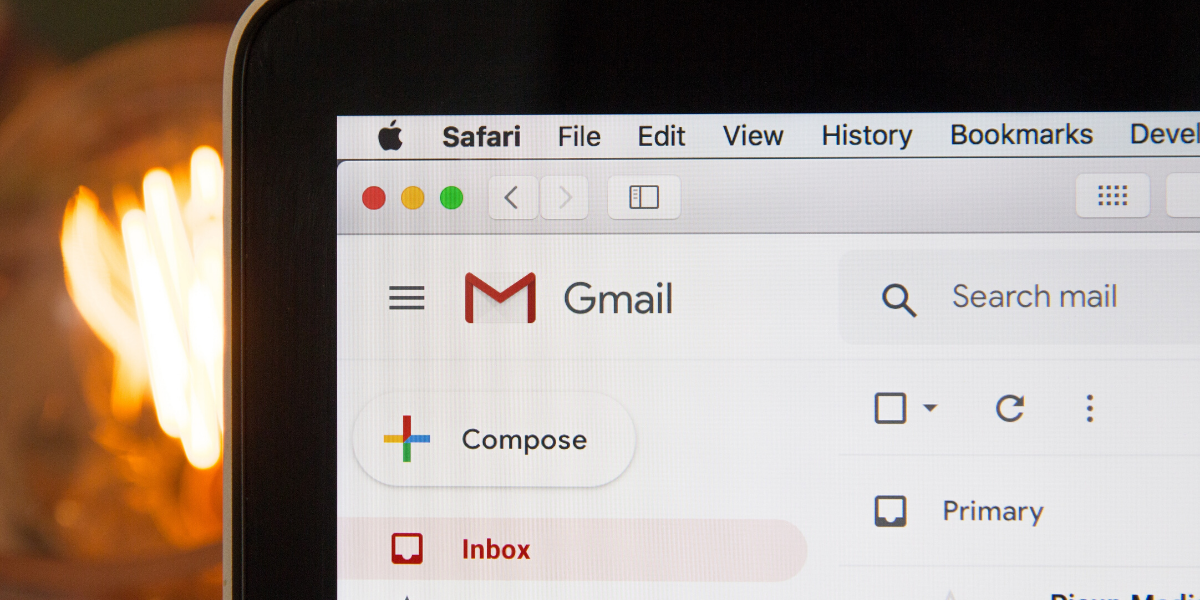 Gmail on a laptop screen